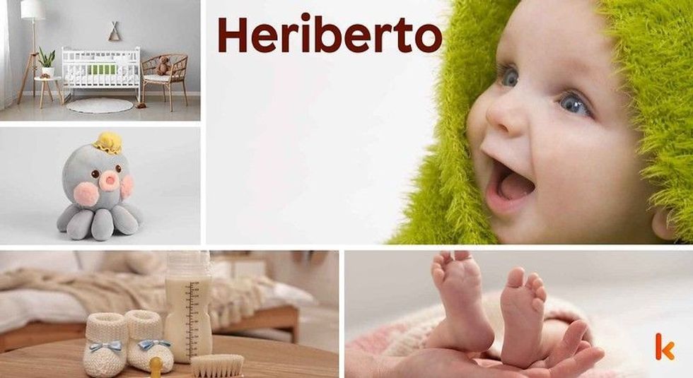 Baby name Heriberto- cute baby, toys, baby nursery, booties & baby feet