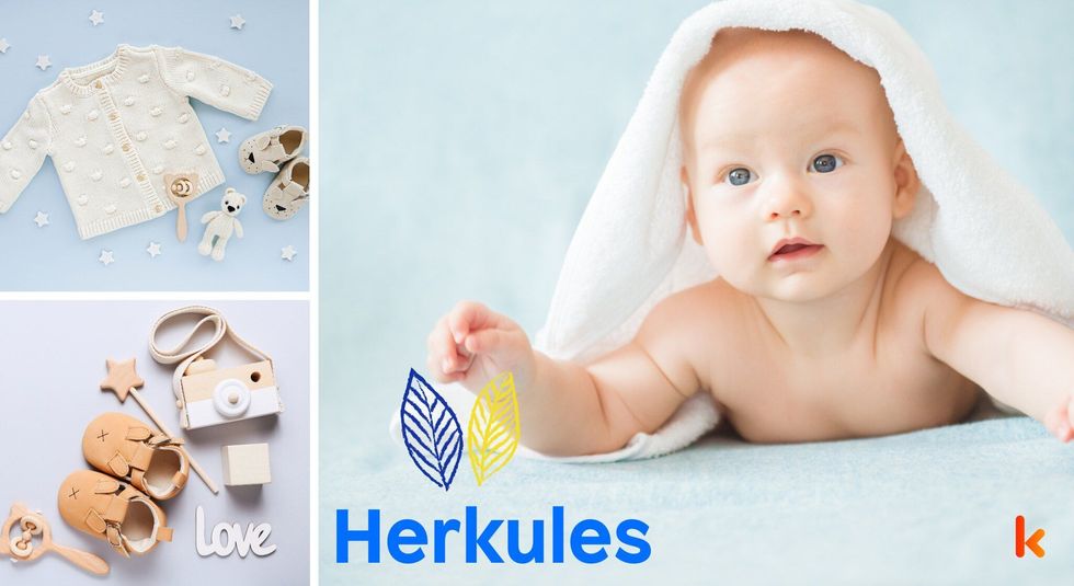 Baby name herkules - baby booties, top & camera, cute baby