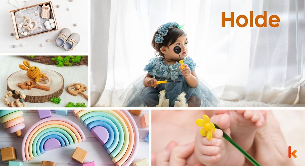 Baby name holde - baby feet, block toys, bunny soft toy & baby teethers.