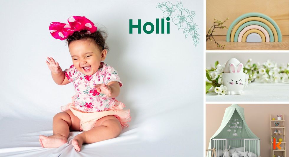 Baby name holli - baby crib, easter egg toy & block toys.