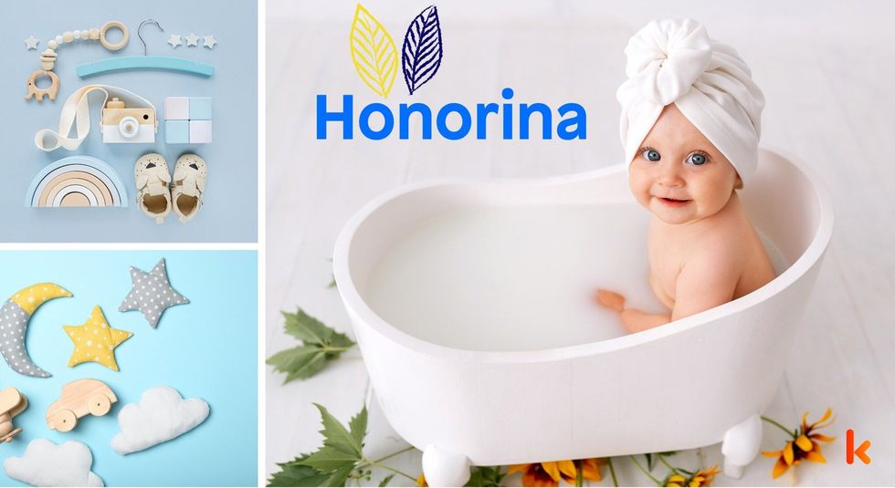 Baby name honorina - cushions & baby toys with teethers.