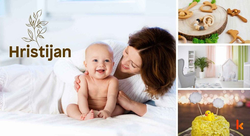 Baby name Hristijan - cute baby, teether, baby room & cake