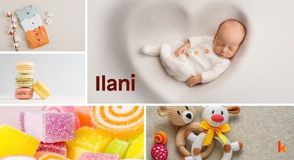 Baby name Ilani - cute baby, baby clothes, baby toys, dessert, macarons