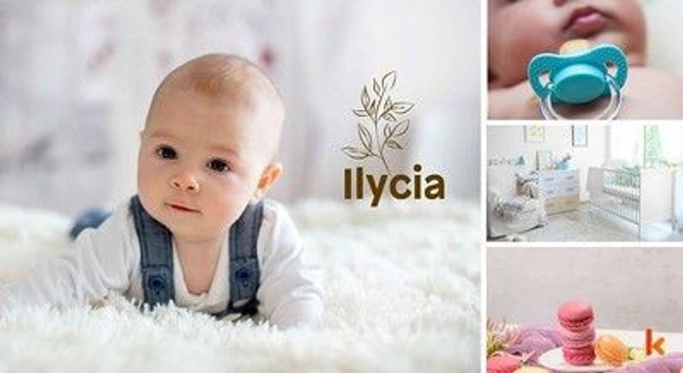 Baby name Ilycia - cute baby, pacifier, baby room & macarons