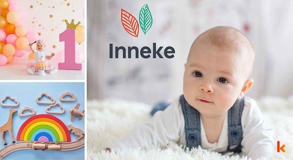 Baby name Inneke - cute baby, cute color toys & baby cakes.
