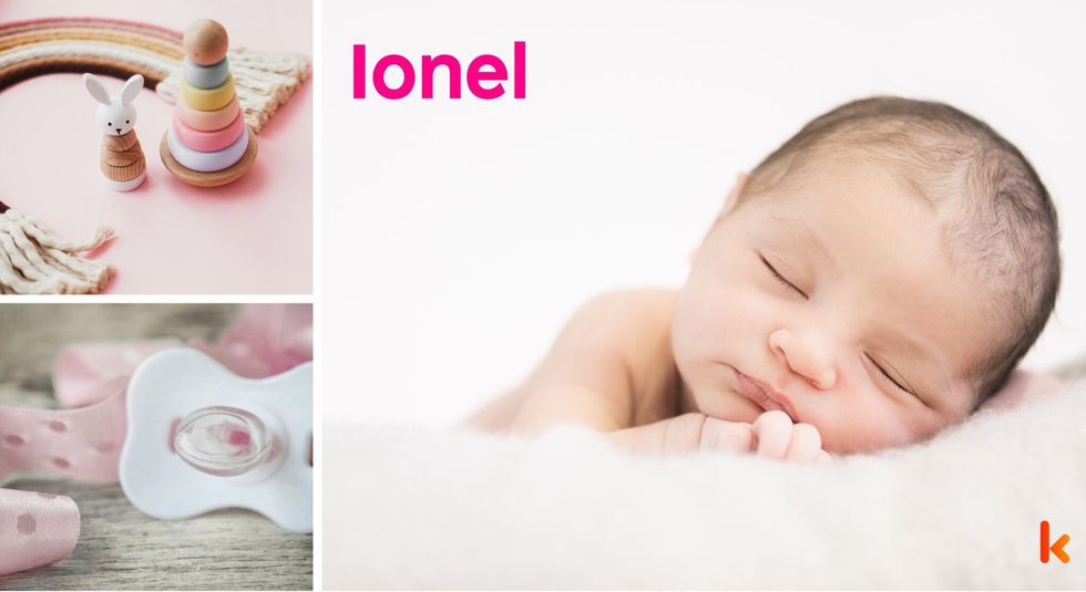 Baby name Ionel - cute baby, toys, crib