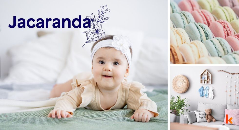 Baby name Jacaranda - cute baby, macarons & baby room.