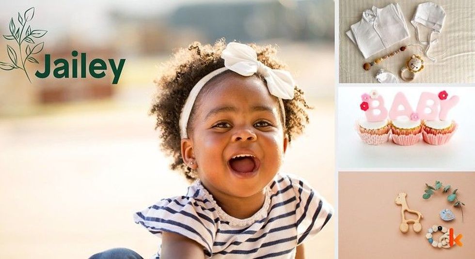 Baby name Jailey - cute baby, clothes, cupcake & teether