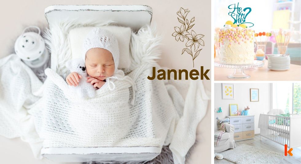 Baby name Jannek - cute baby, cake & baby room