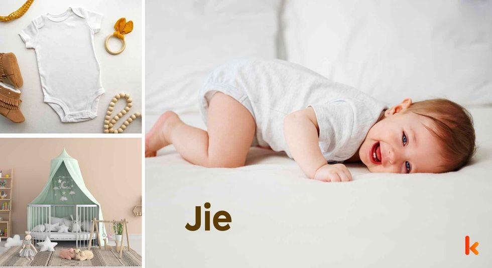 Baby name Jie - cute baby, clothes, crib, accessories and toys.