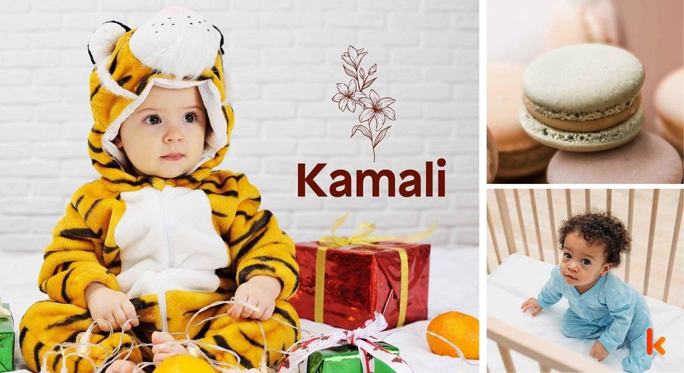 Baby name Kamali - cute baby, macarons & baby crib