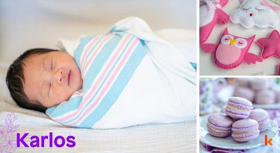 Baby name karlos - purple cookie & toys
