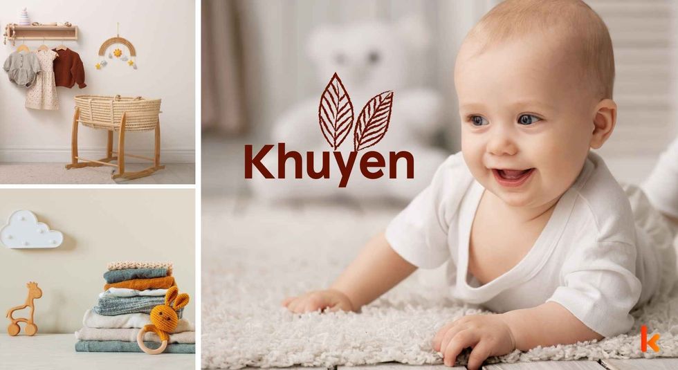 Baby name Khuyen - Cute baby, clothes, cradle. 