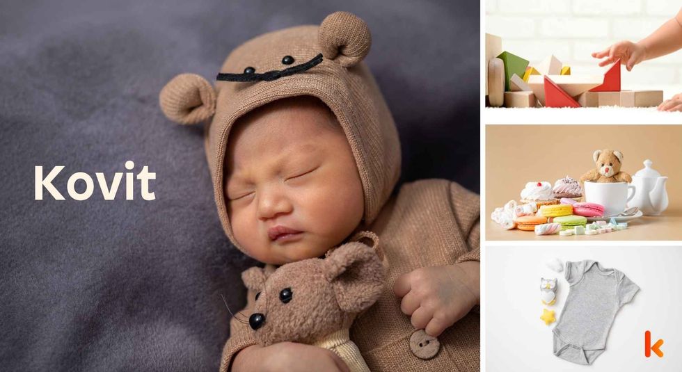 Baby name Kovit - Cute baby, clothes, desserts & toy blocks.