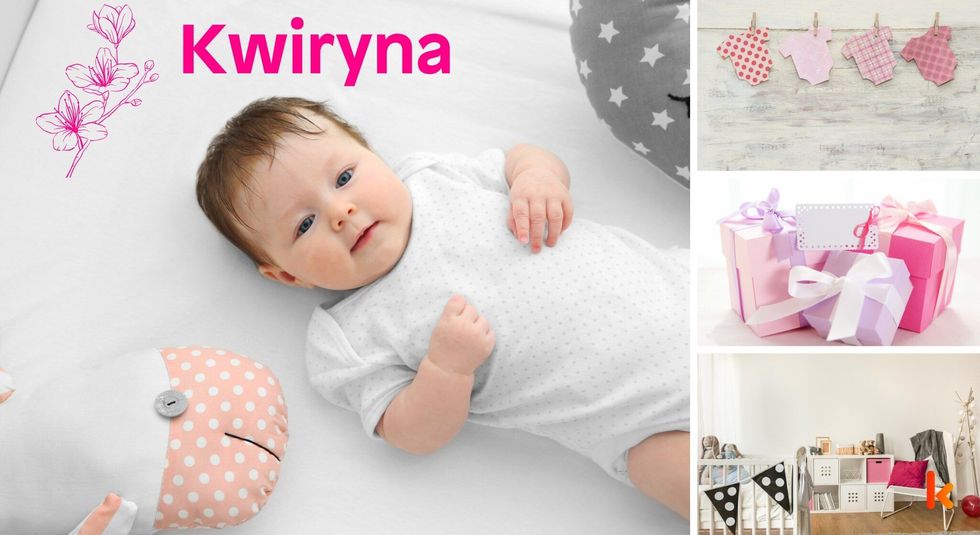 Baby name Kwiryna - cute baby, accessories, gift, baby Nursery, Baby crib 