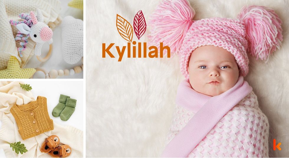 Baby Name Kylillah - cute baby, flowers, shoes and toys