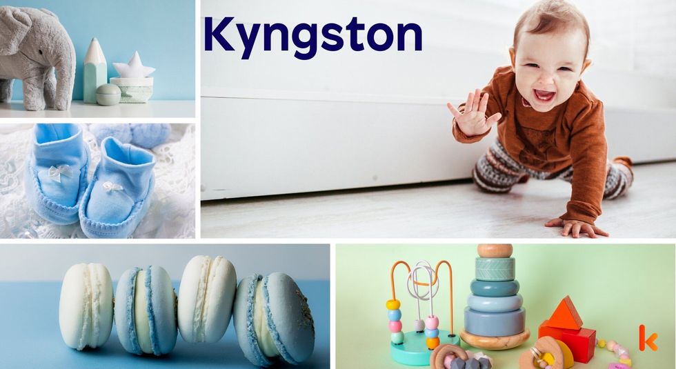 Baby Name Kyngston - cute baby, shoes and toys