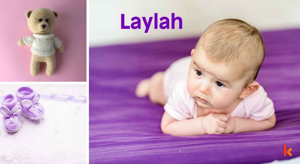 Baby Name Laylah - cute baby, shoes, macarons and toys.