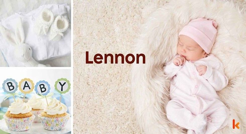 Baby name Lennon - Cute baby, cupcakes, booties & toys.
