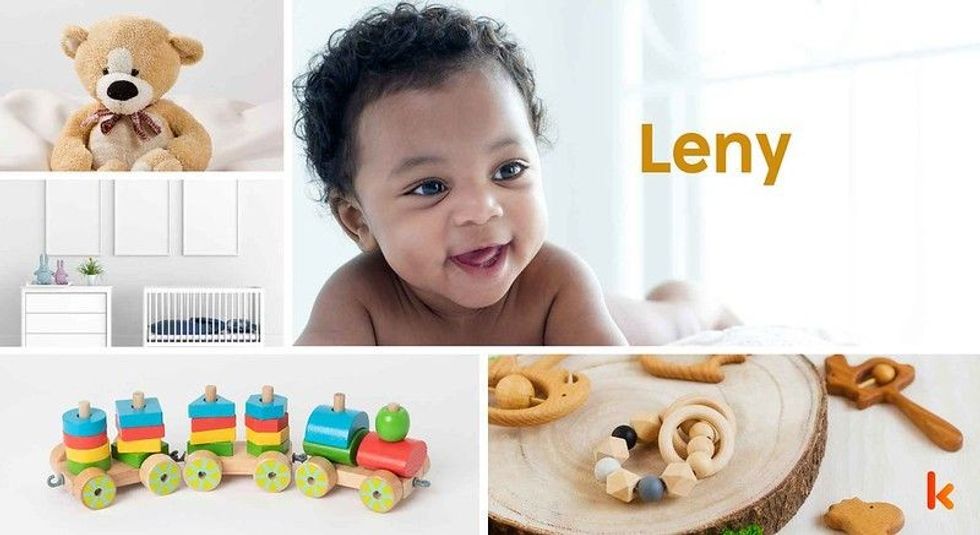 Baby Name Leny - cute baby, baby room, toys, teddy.
