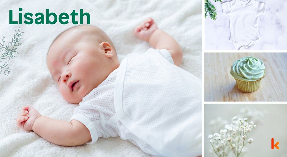 Baby Name Lisabeth - cute baby, cup cake, baby clothes.