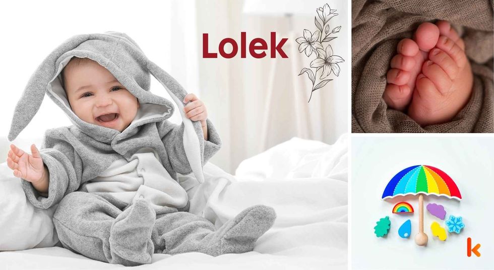 Baby name Lolek - cute baby, toys & feet.