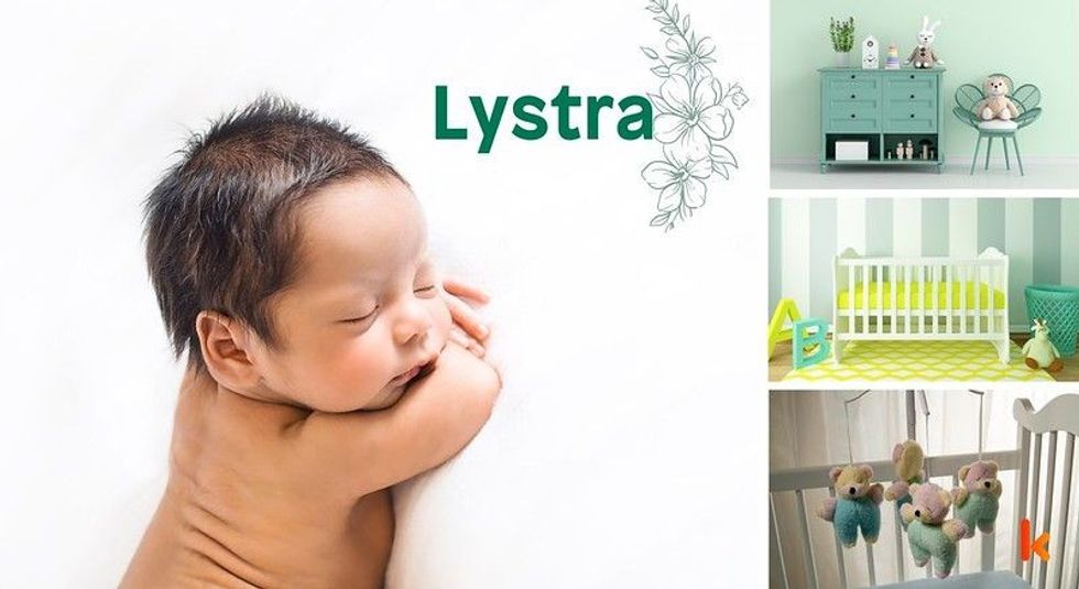 Baby name lystra - newborn baby, green room, teddy