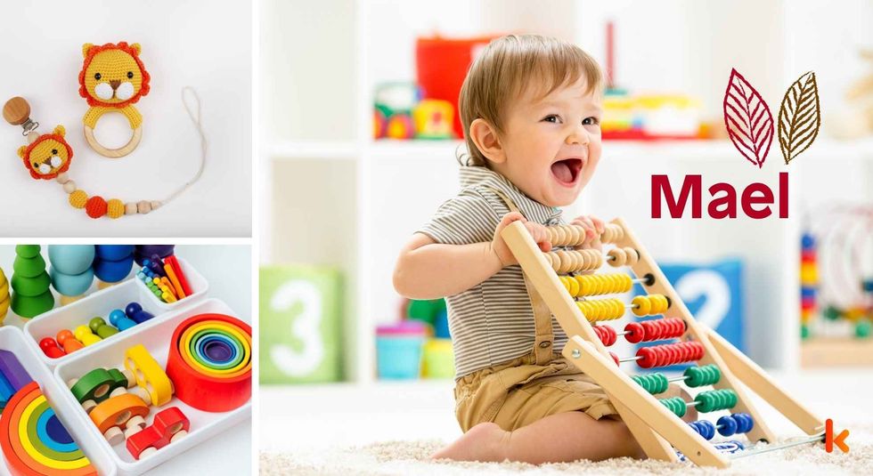 Baby name Mael - cute baby, toys & toy set