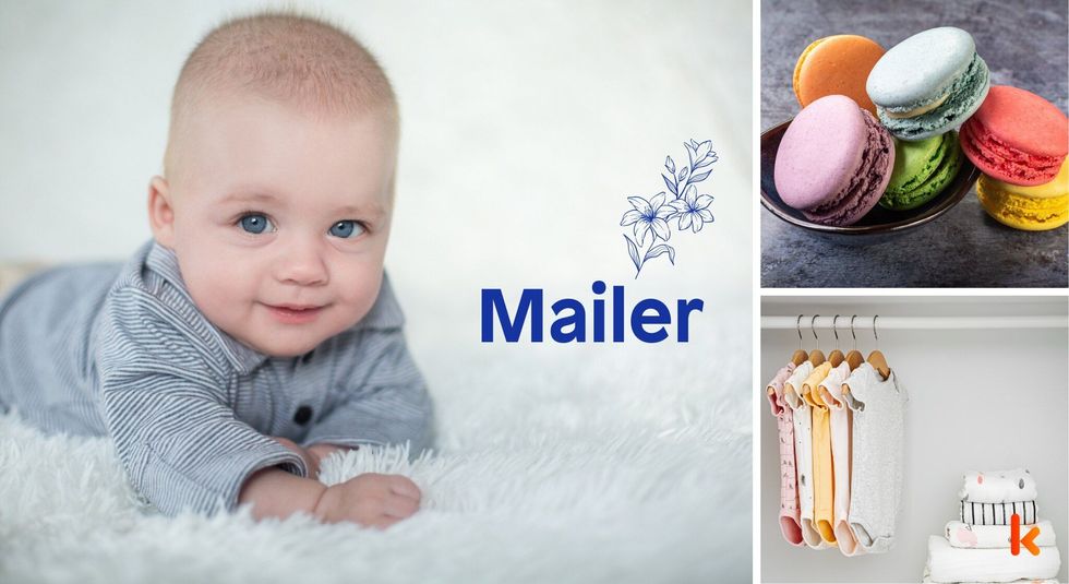 Baby name Mailer - cute baby, macarons, clothes