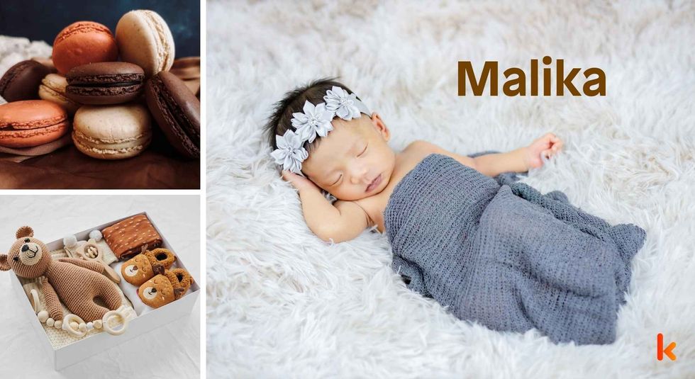 Baby Name Malika - cute baby, shoes, macarons and toys.