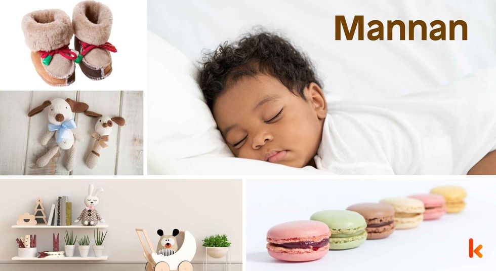Baby Name Mannan - cute baby, shoes, macarons and toys.