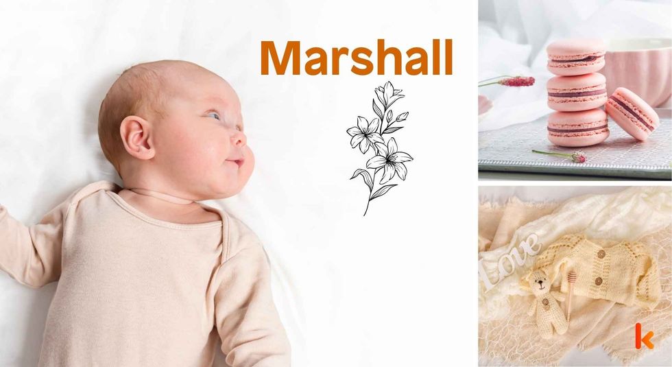 Baby name Marshall - cute baby, clothes, macarons