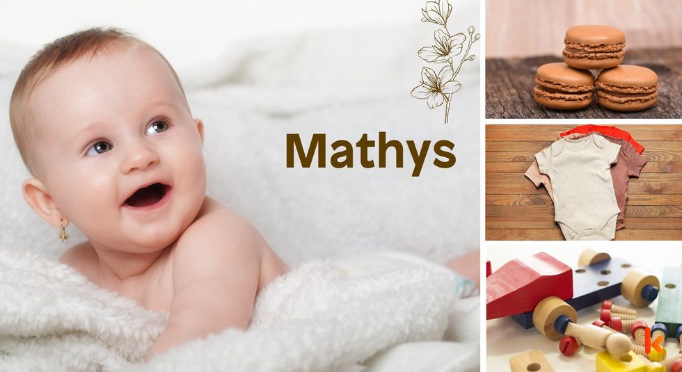 Baby name Mathys - cute, baby, macaron, toys, clotheS