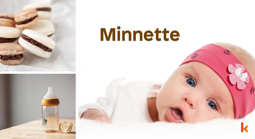 Baby name Minnette- cute baby, macarons, sipper