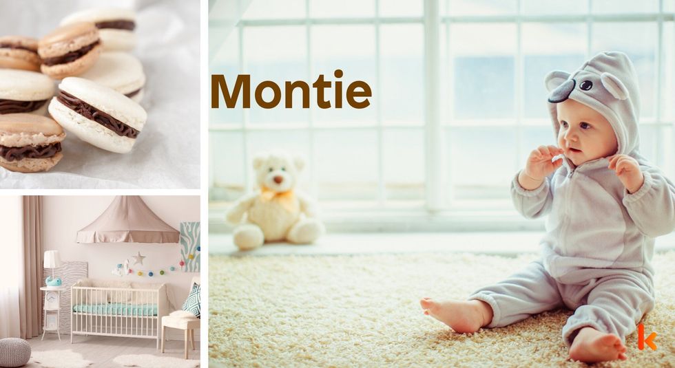 Baby name Montie- cute baby, macarons, crib