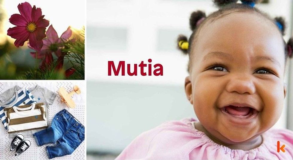 Baby name Mutia - cute baby, clothes, shoes, flowers 