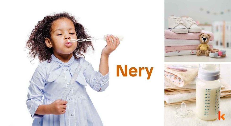 Baby name Nery - cute baby, clothes, bottle, room