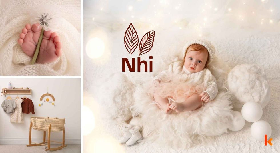 Baby name Nhi - Cute baby, cradle, feet. 