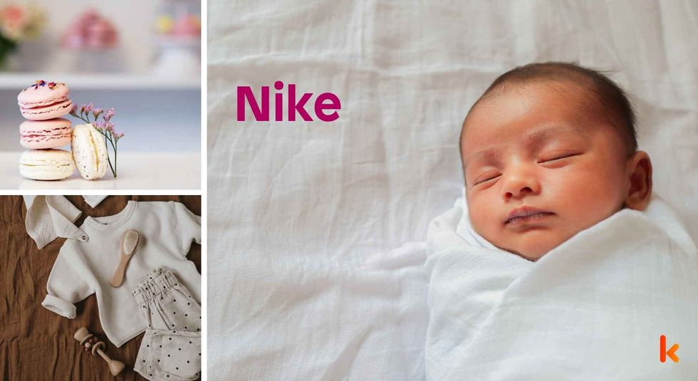 Baby name Nike - cute baby, macarons and clothes