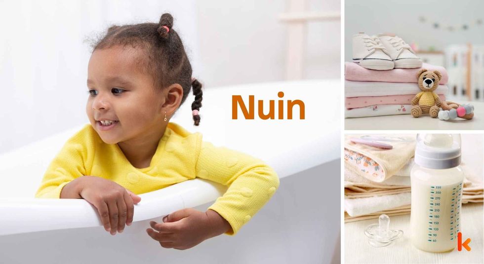 Baby name Nuin - cute baby, clothes, bottle, room