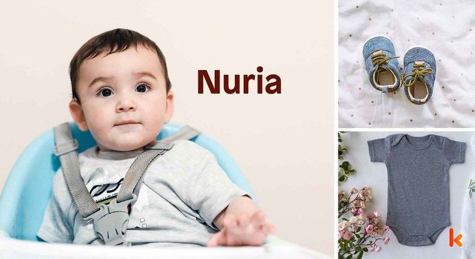 Baby name Nuria - cute baby, clothes, shoes, flowers 