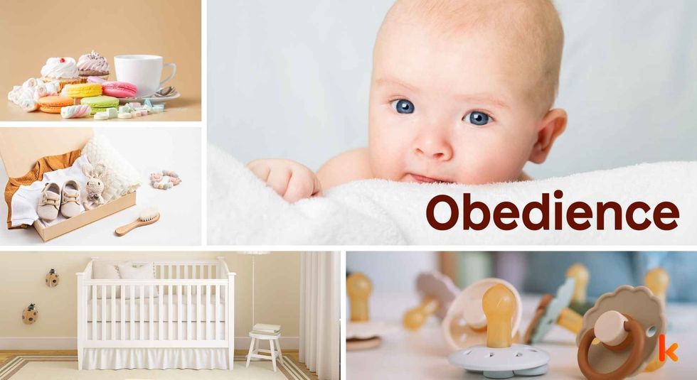 Baby name Obedience - cute baby, baby crib, toy, Macarons, baby Pacifier & baby shoes