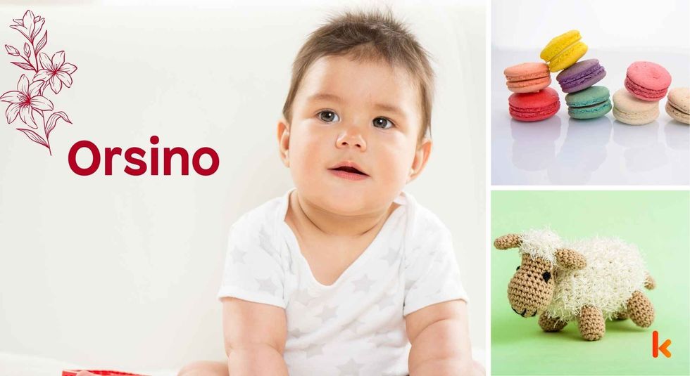 Baby name Orsino - cute baby, macarons, crochet