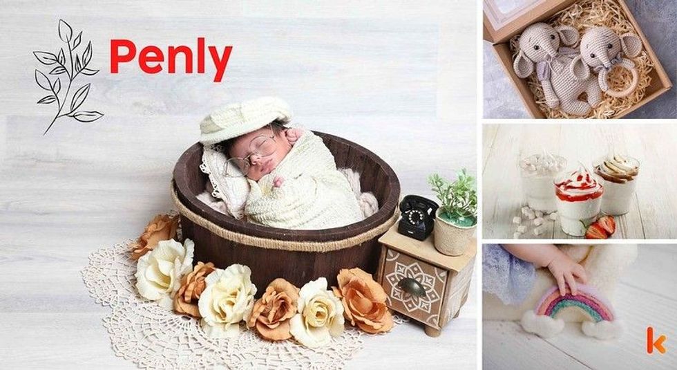 Baby name penly - newborn baby, crochet toy, frozen yoghurt, rainbow
