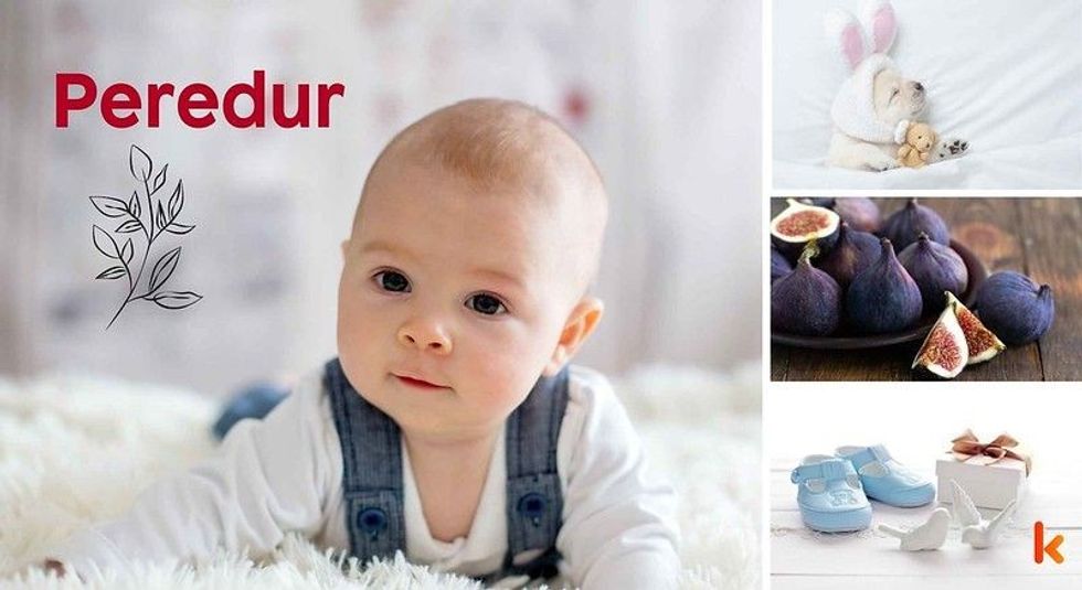 Baby name peredur - cute baby, figs, shoes, toy