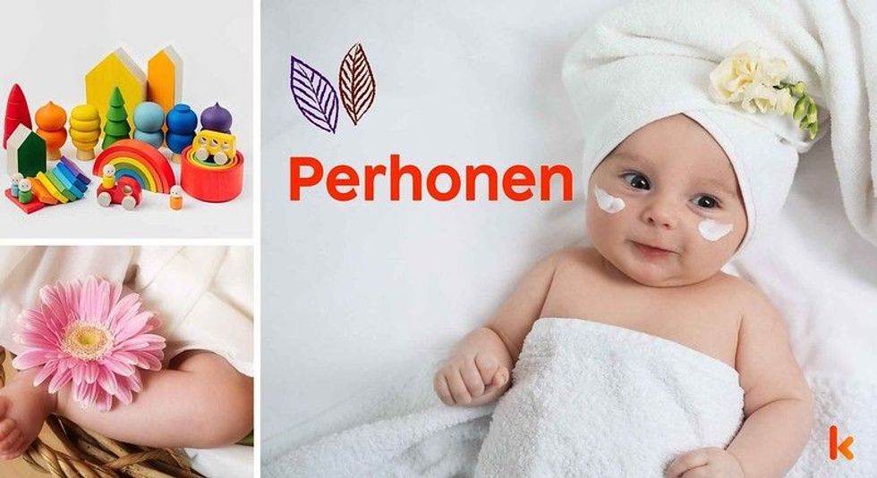 Baby name perhonen - cute baby, flower, feet, toys