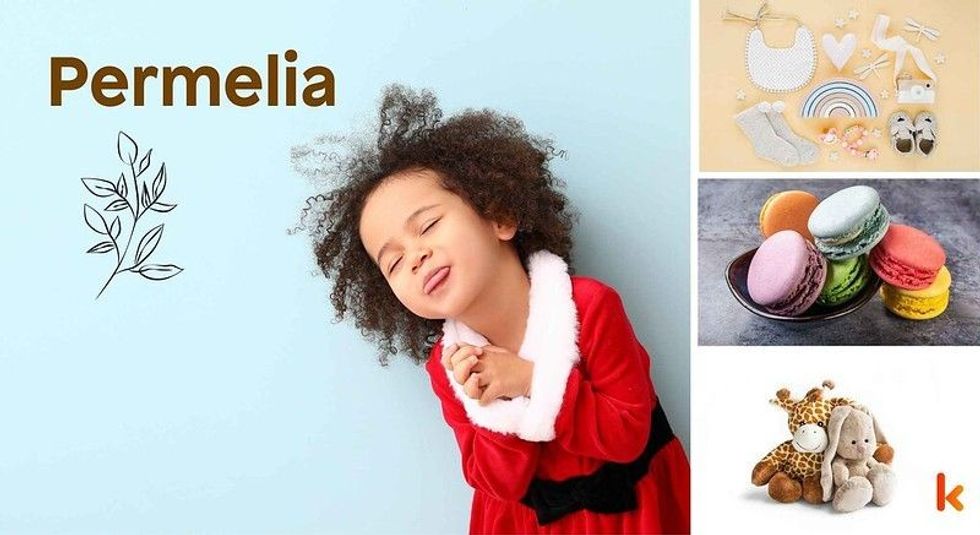 Baby name permelia - cute baby, macarons, toys, clothes