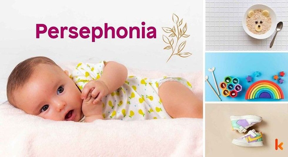 Baby name persephonia - cute baby, rainbow, food, shoes