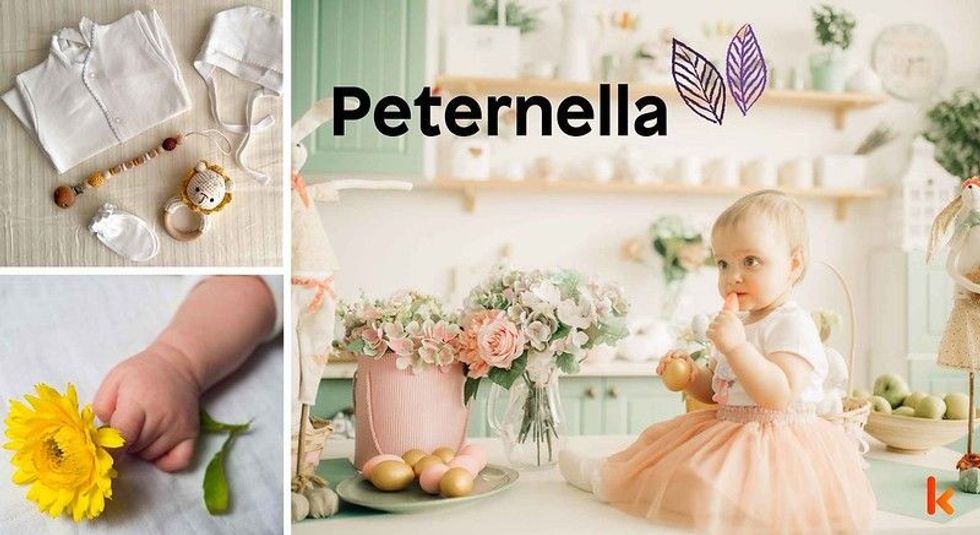 Baby name peternella - cute baby, flower, clothes