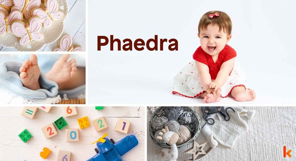Baby name Phaedra - happy baby, toys, feet, cookies